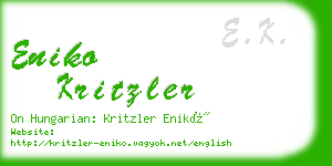 eniko kritzler business card